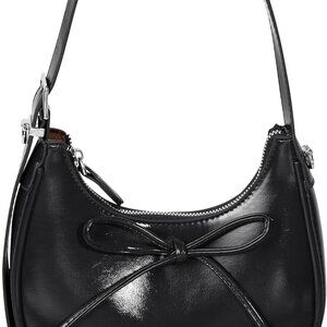 Shoulder Bag for Women - Bow Clutch Purse PU Leather, Removable Chain Crossbody